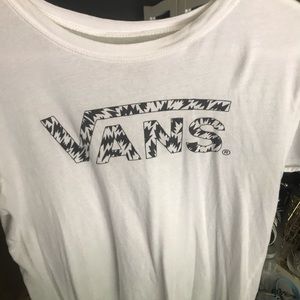 White Checkered Vans Tee